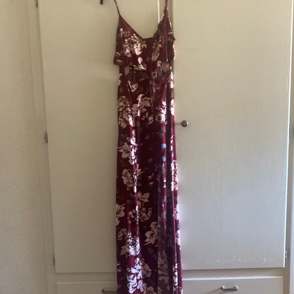 Floral maxi with cutouts and front and side slits